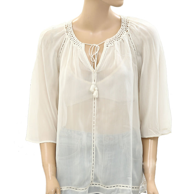 Alice + Olivia Mapton Crochet Lace Blouse Top