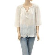 Alice + Olivia Mapton Crochet Lace Blouse Top