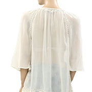 Alice + Olivia Mapton Crochet Lace Blouse Top