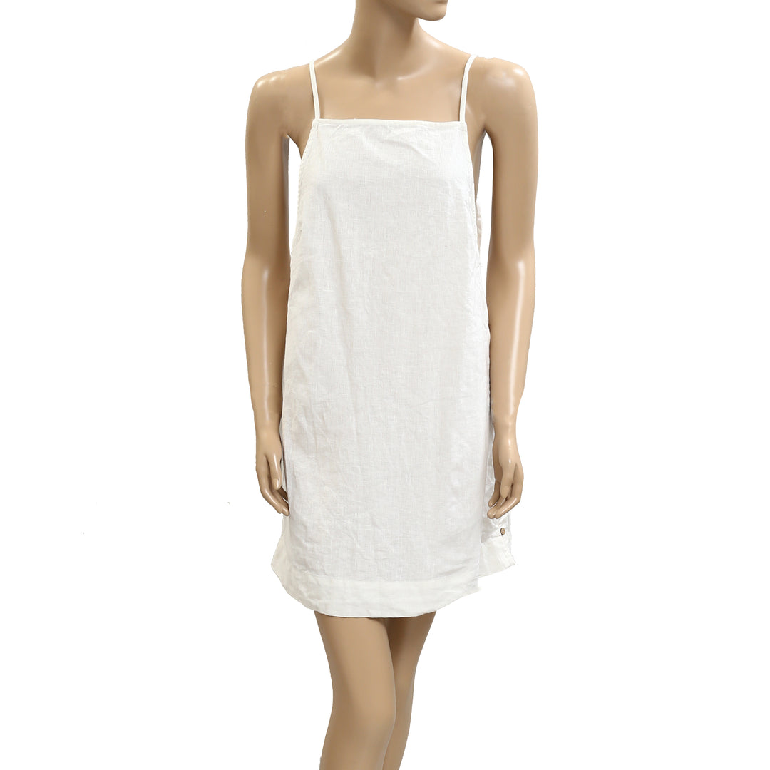 Free People Free-Est Beachside Cotton-Linen Mini Dress White Chocolate Couture Free People Free-Est Beachside Cotton-Linen Mini Dress White Chocolate Couture