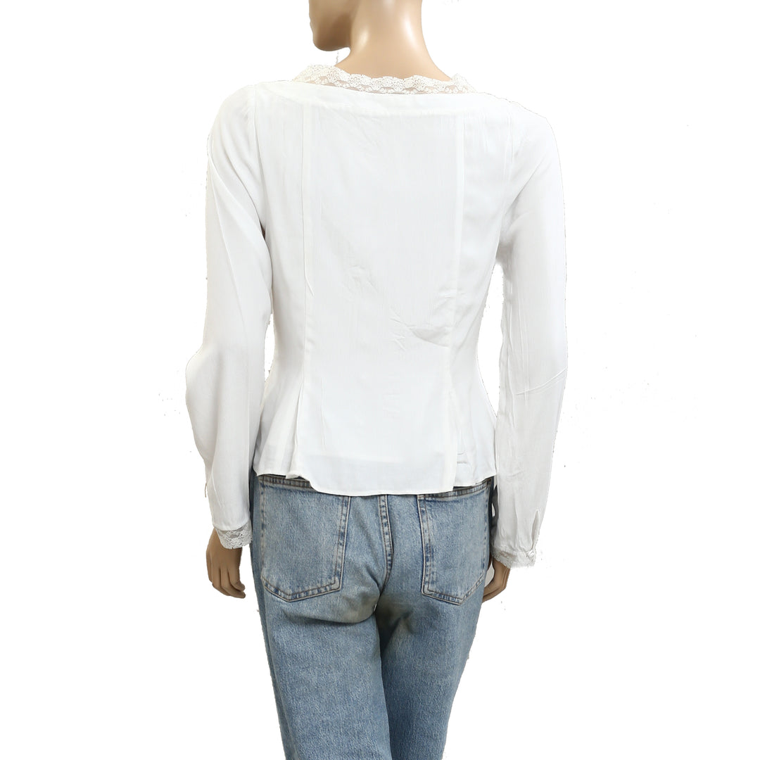 Free People Leylah Lace Blouse Top