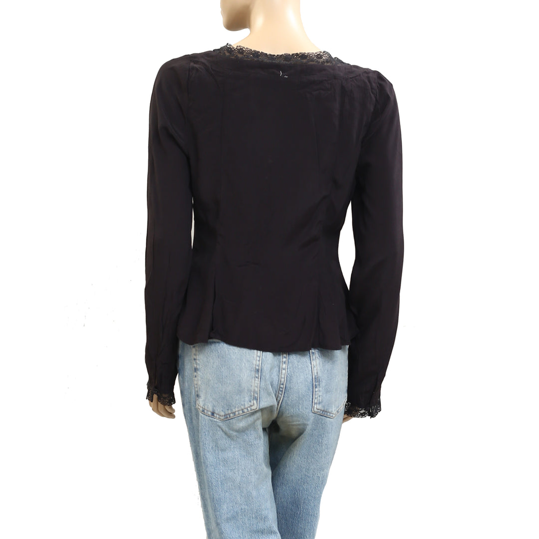 Free People Leylah Lace Blouse Top