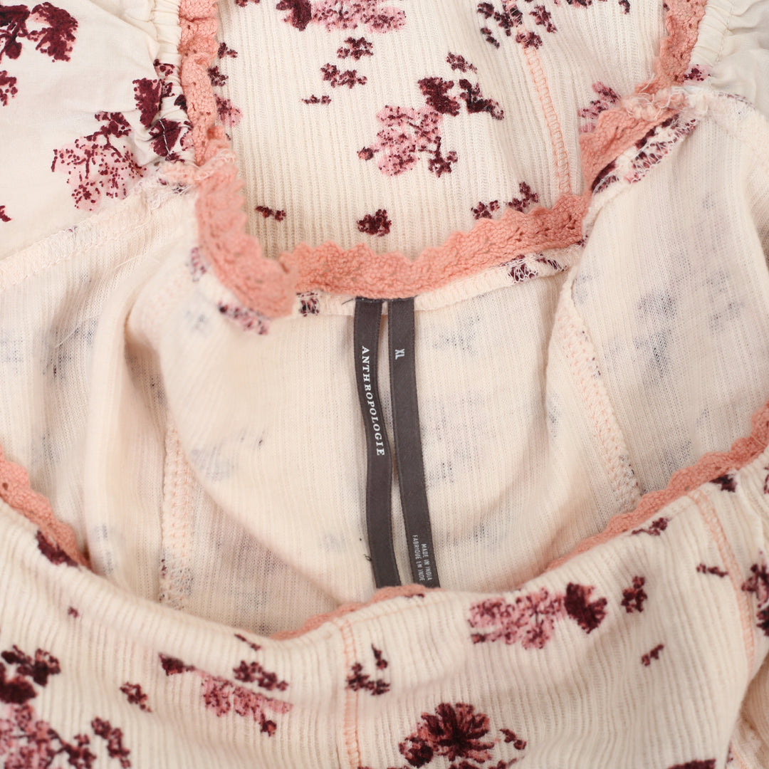 By Anthropologie Puff-Sleeve Off-The-Shoulder Corset Blouse Top