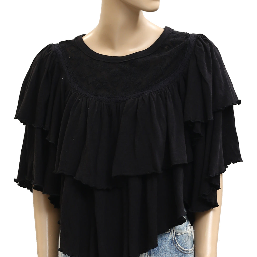 Free People Rose Party Tee Blouse Top