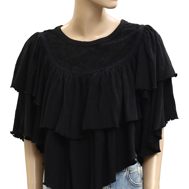 Free People Rose Party Tee Blouse Top