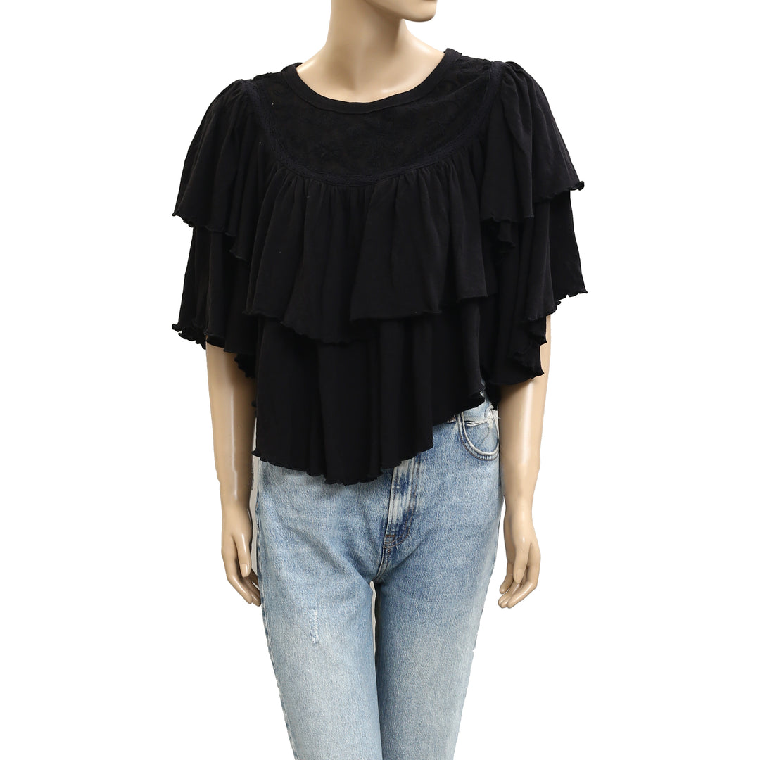 Free People Rose Party Tee Blouse Top