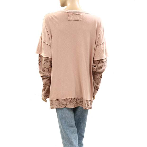 Free People We The Free Day Dreaming Twofer pullover Sweatshirt top