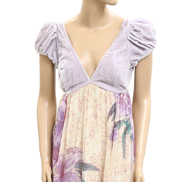 Free People Velvet Floral Printed Maxi Dress