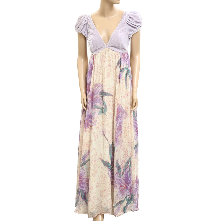 Free People Velvet Floral Printed Maxi Dress