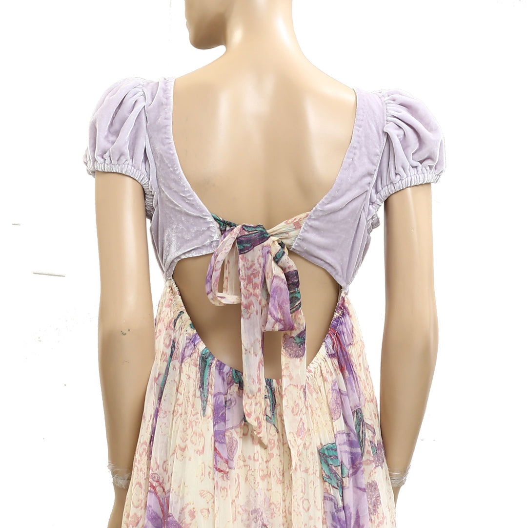 Free People Velvet Floral Printed Maxi Dress