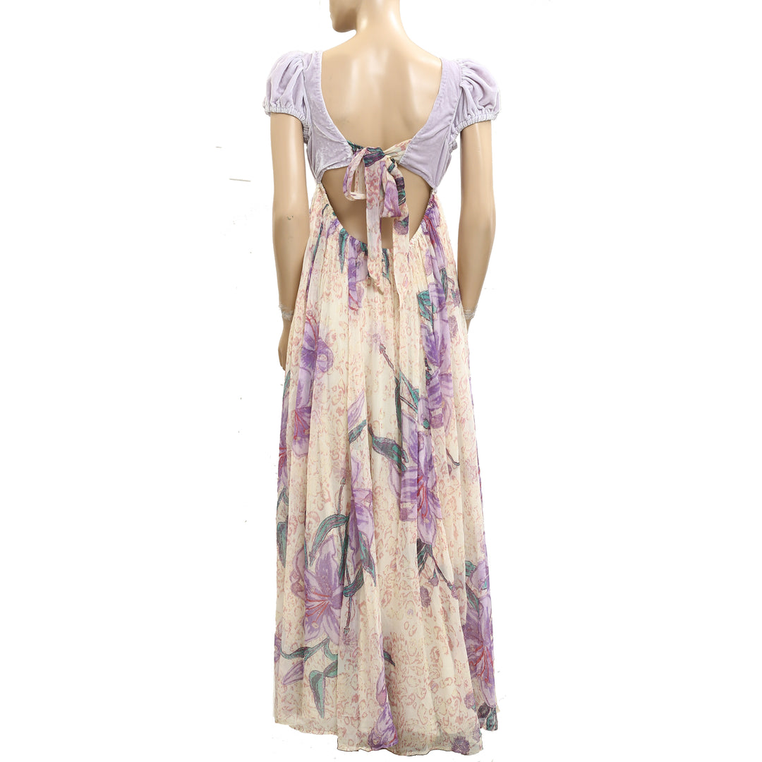 Free People Velvet Floral Printed Maxi Dress