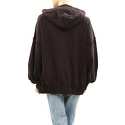 Free People Oversized Lucky Zip-Up Women Hoodie Cotton jacket