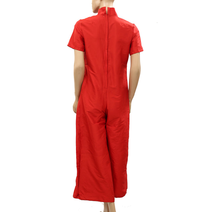 Frances Valentine Short Sleeves Wide Leg Jumpsuit Dress