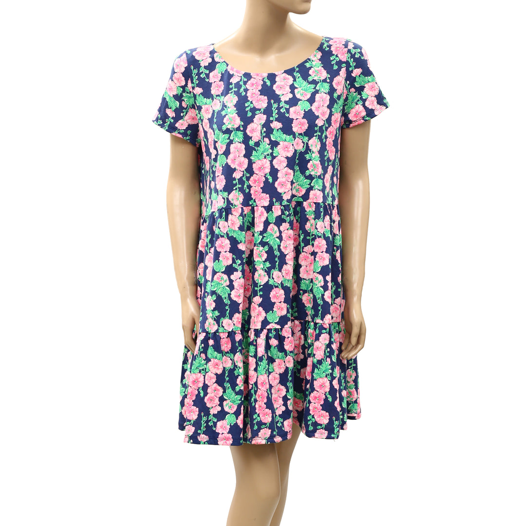 lilly pulitzer geanna short sleeve dress Lilly Pulitzer Swing Dress Womens Green Floral Geanna Short Sleeve Size Small