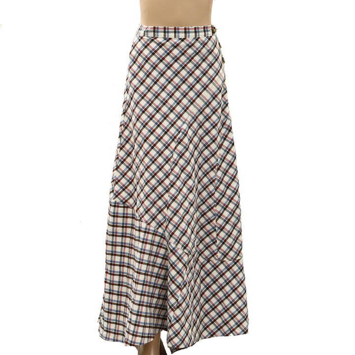 By Anthropologie Women's Olivette Plaid Maxi Skirt