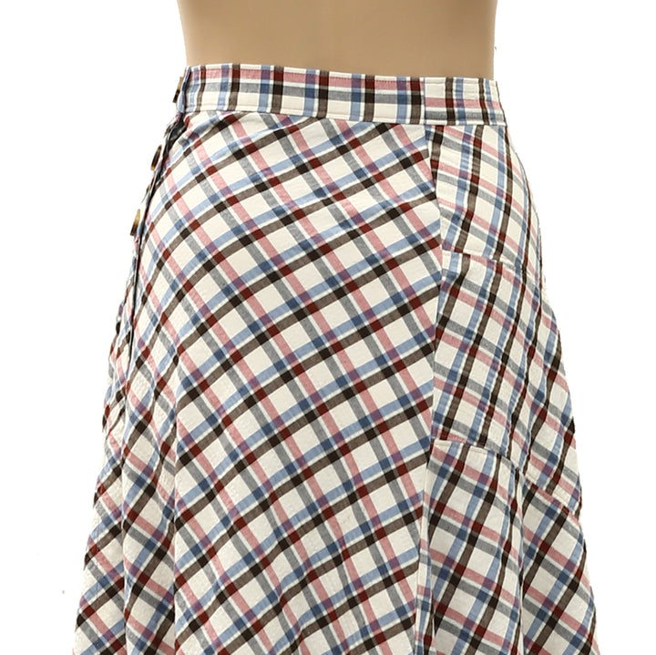 By Anthropologie Women's Olivette Plaid Maxi Skirt