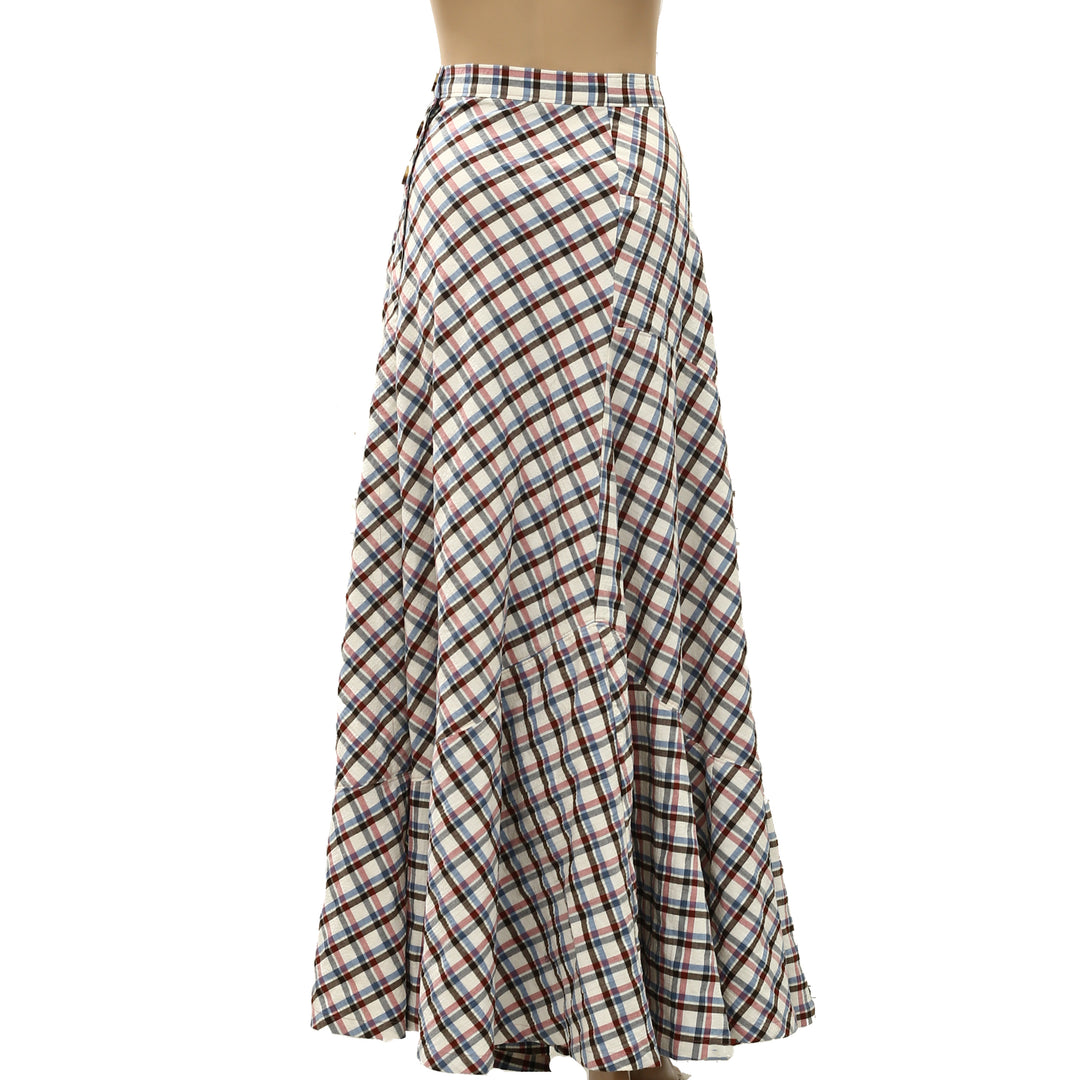 By Anthropologie Women's Olivette Plaid Maxi Skirt