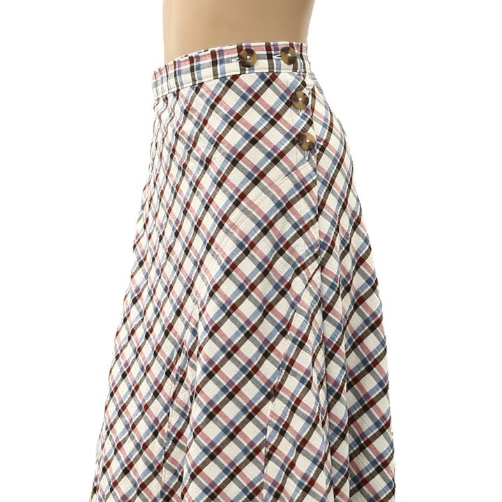 By Anthropologie Women's Olivette Plaid Maxi Skirt