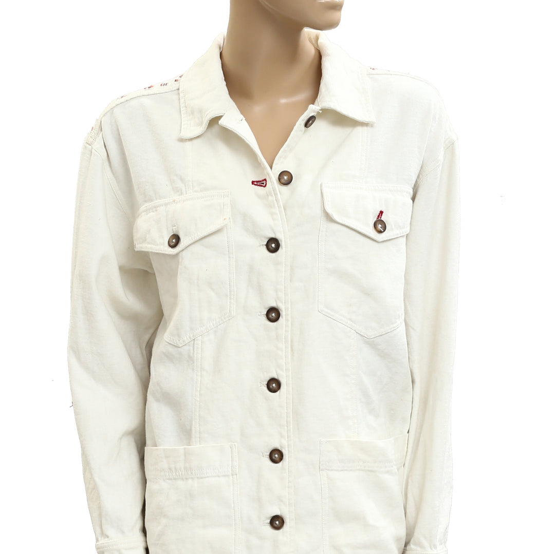 Free People Floral Printed Jacket Tunic Top