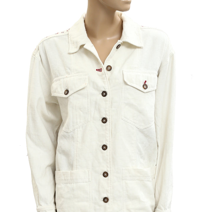 Free People Floral Printed Jacket Tunic Top