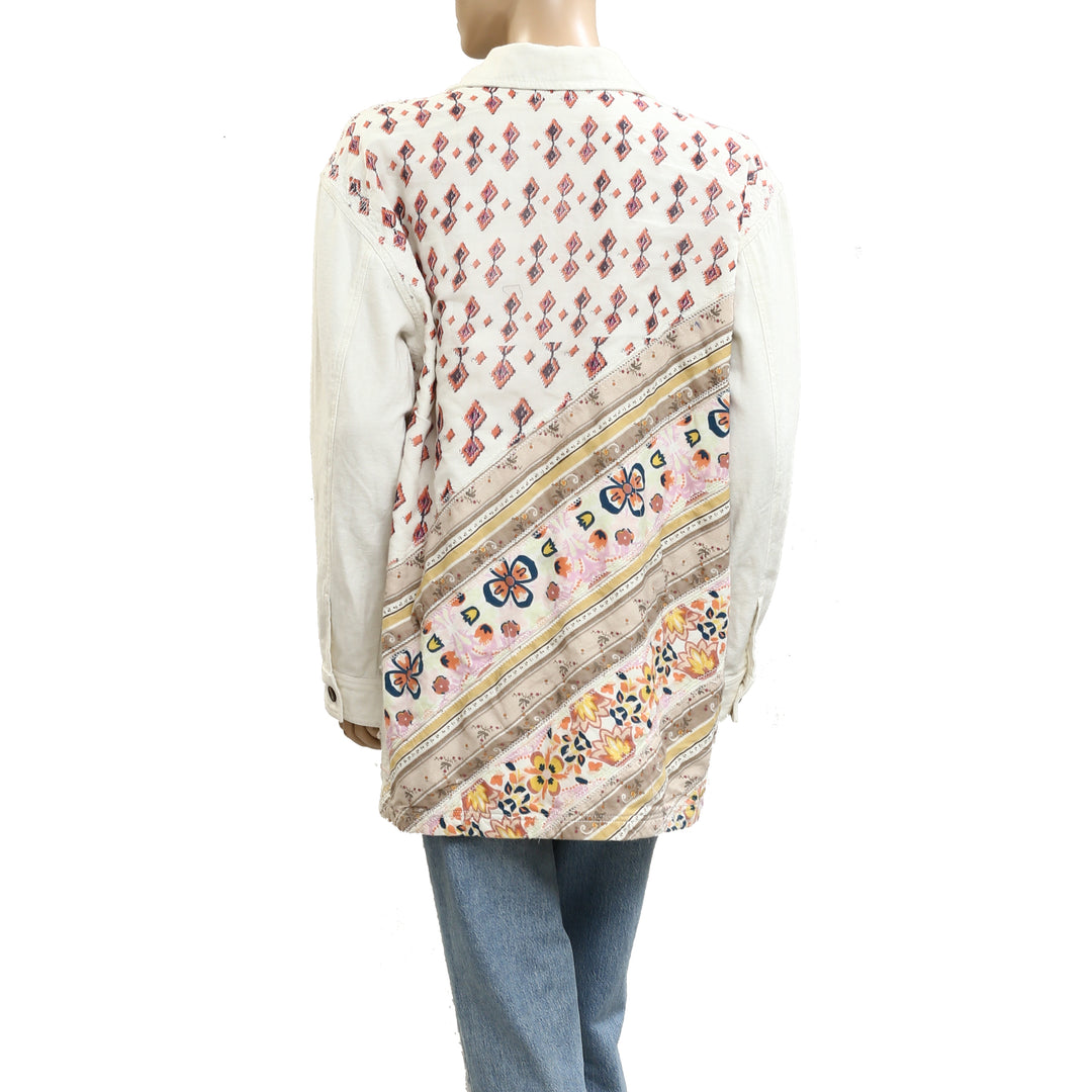 Free People Floral Printed Jacket Tunic Top
