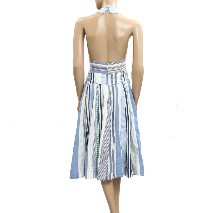 By Anthropologie Maeve Collared Halter Shirt Dress