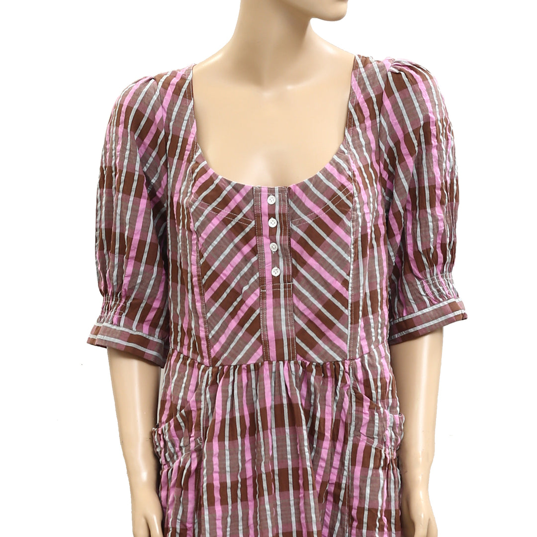 Free People Tulie Plaid Midi Dress