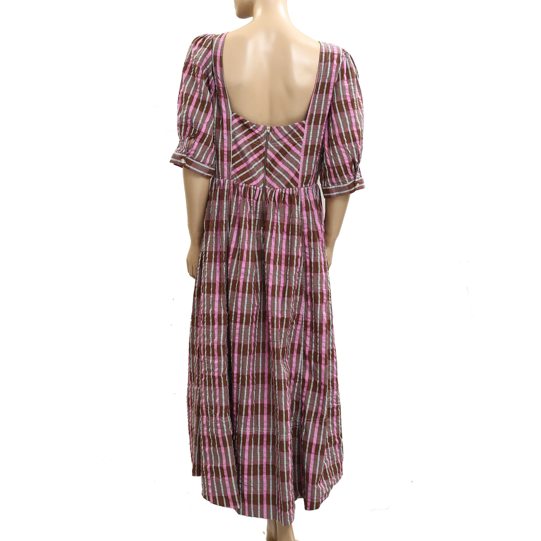 Free People Tulie Plaid Midi Dress