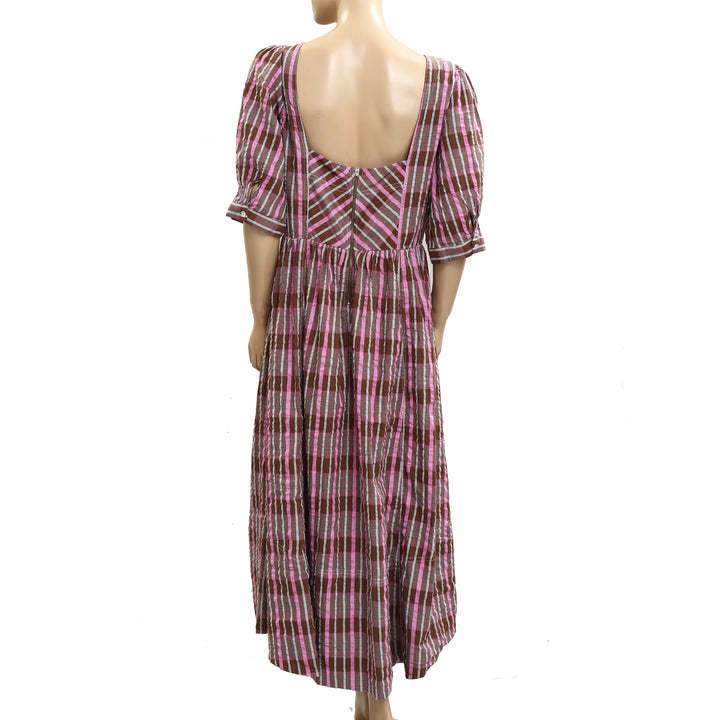 Free People Tulie Plaid Midi Dress
