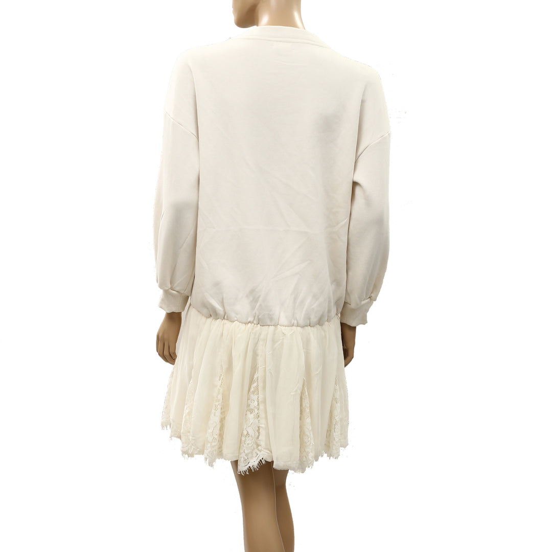 By Anthropologie Pilcro Sweatshirt Twofer Mini Dress