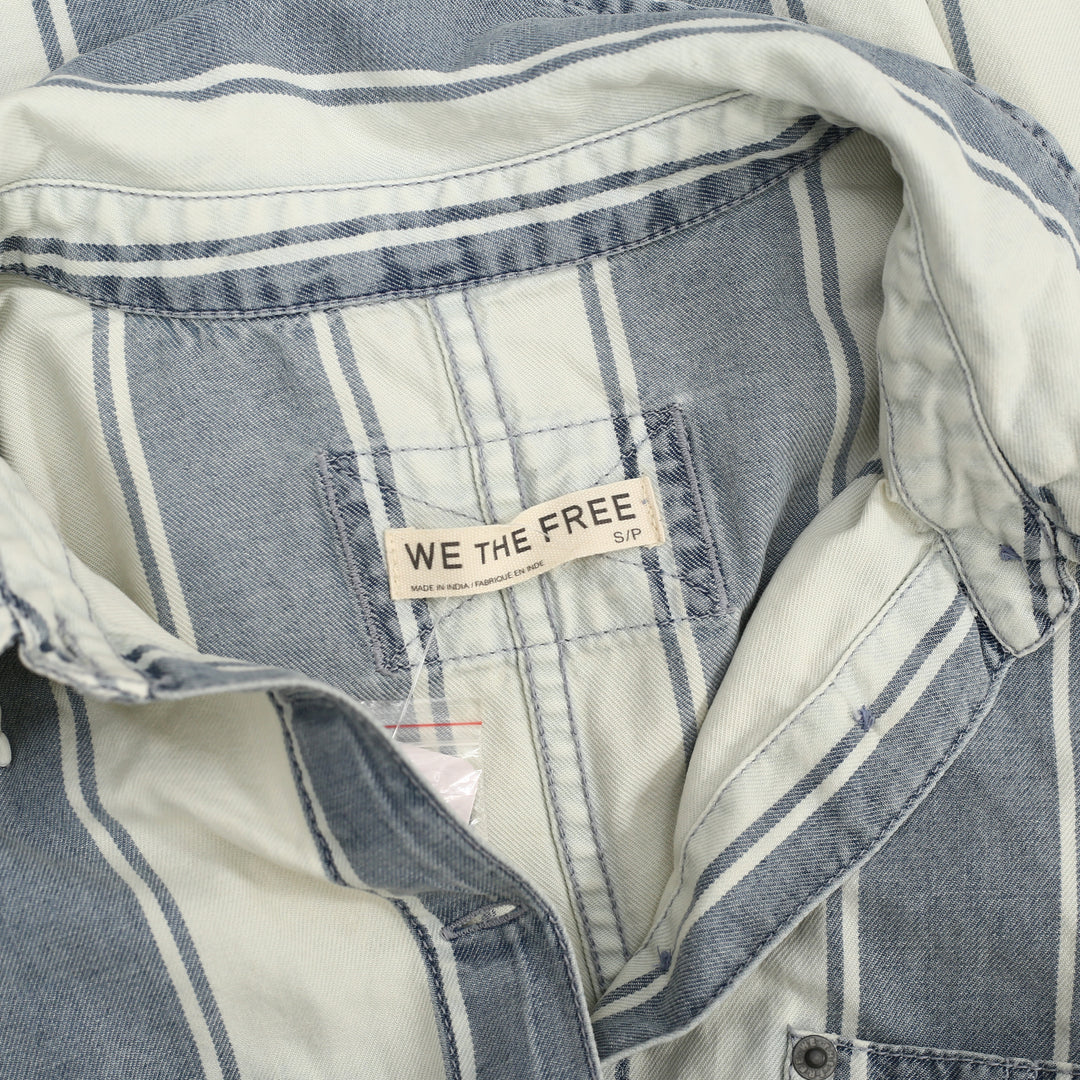 Free People We The Free Crossroads Striped Button Down Shirt Top
