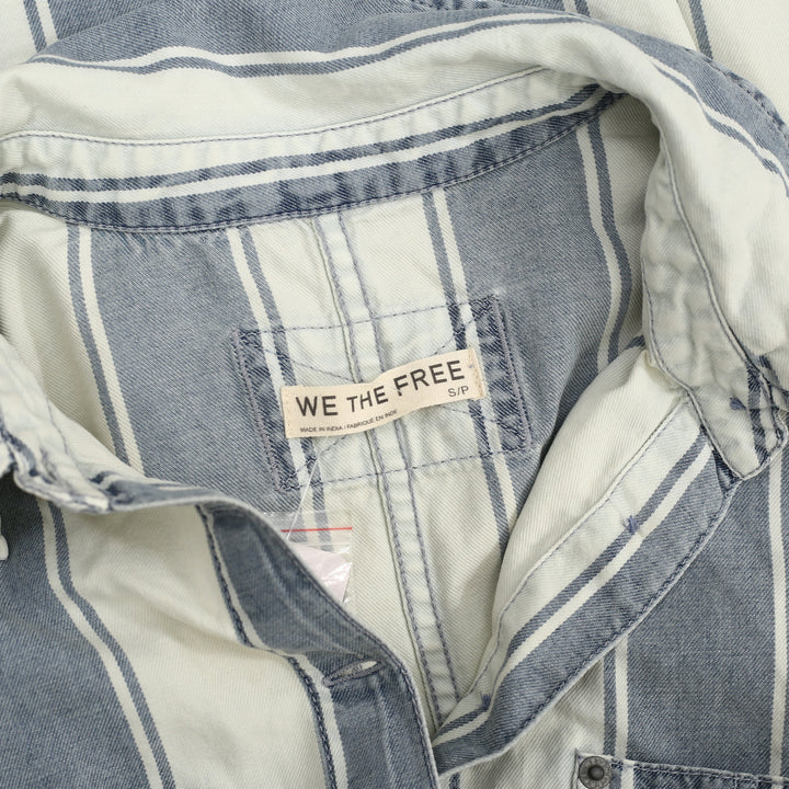 Free People We The Free Crossroads Striped Button Down Shirt Top