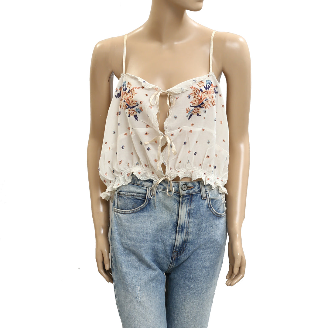 By Anthropologie Handkerchief Crop Tank Top