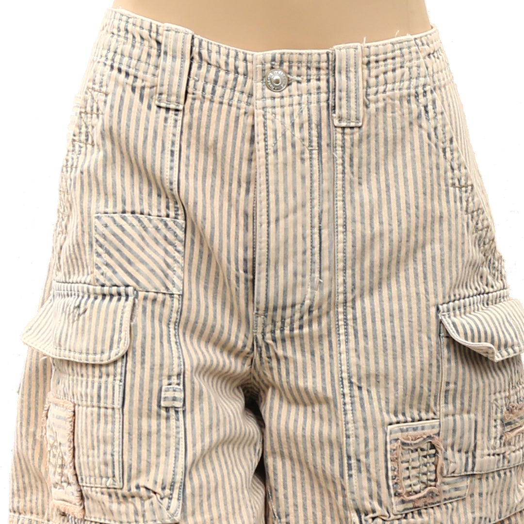 Free People We The Free Day Dreamer Railroad Cargo Shorts