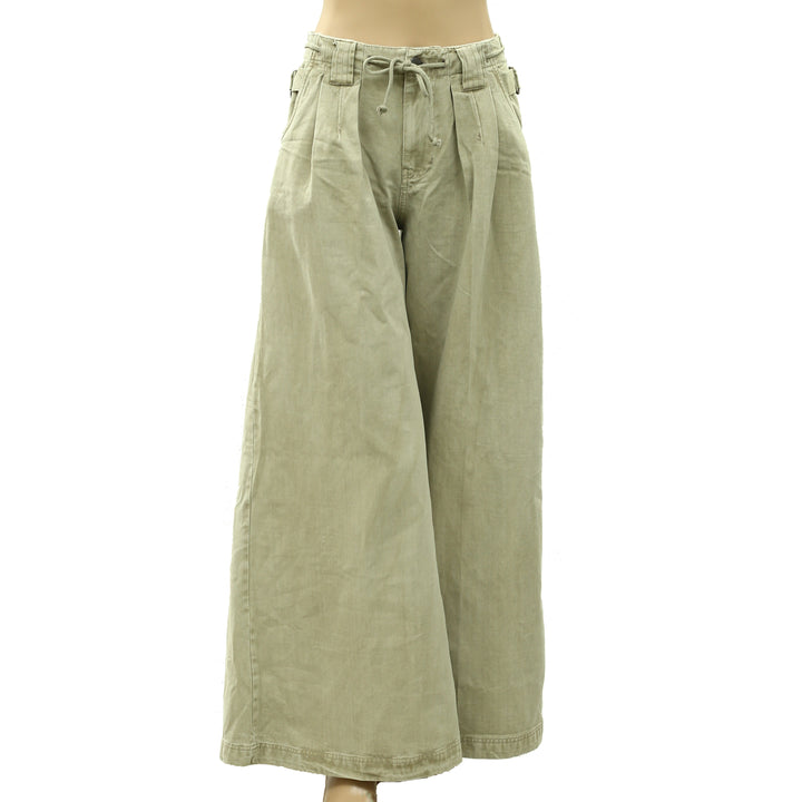 Free People Julien Wide-Leg Chino Trouser Pants