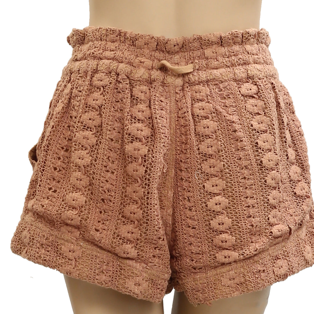 By Anthropologie Lace Tie-Waist Mini Shorts