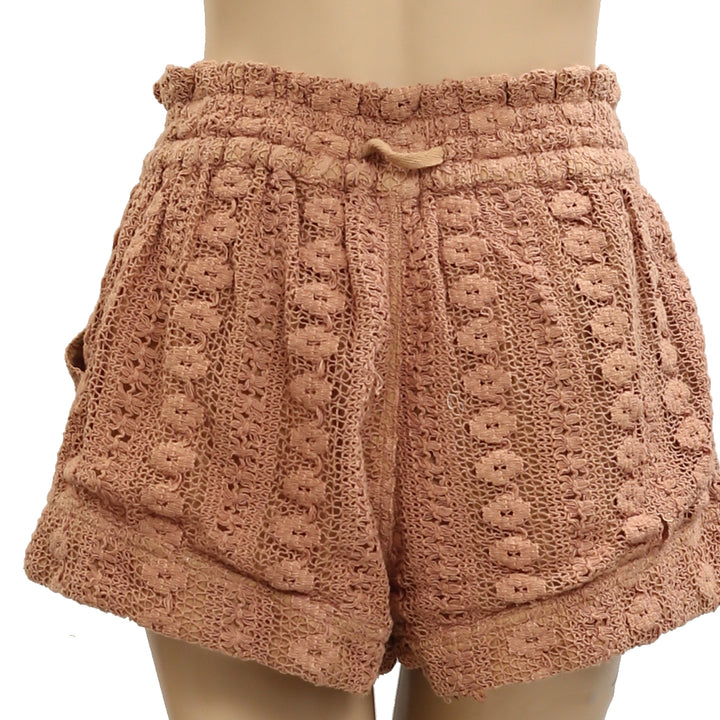 By Anthropologie Lace Tie-Waist Mini Shorts