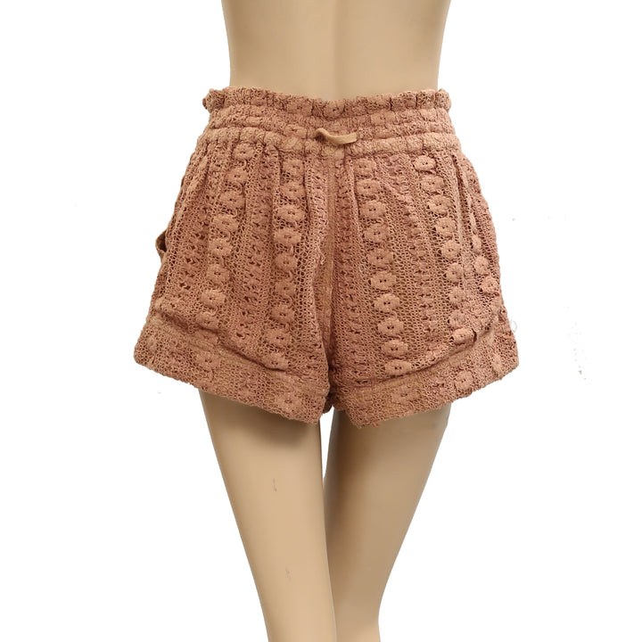 By Anthropologie Lace Tie-Waist Mini Shorts