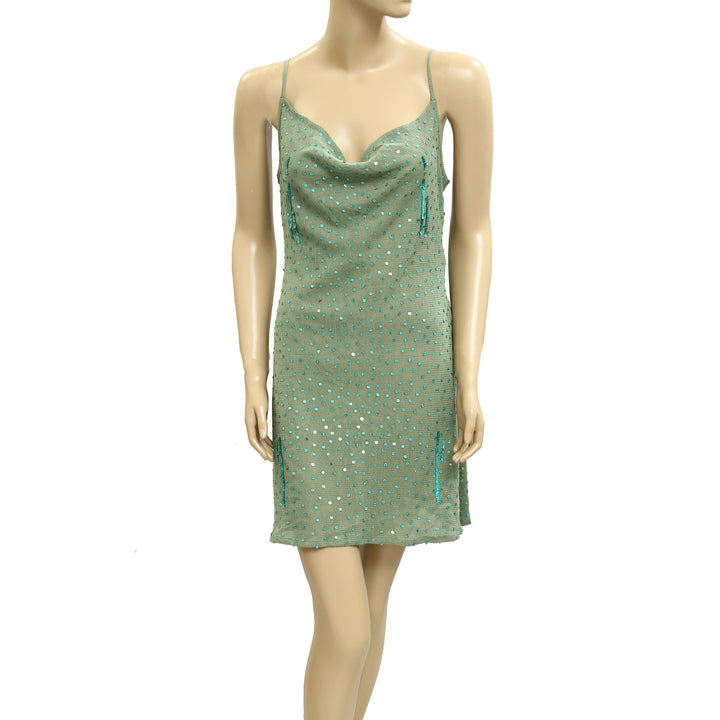 Free People Sequin Embellished Slip Mini Dress
