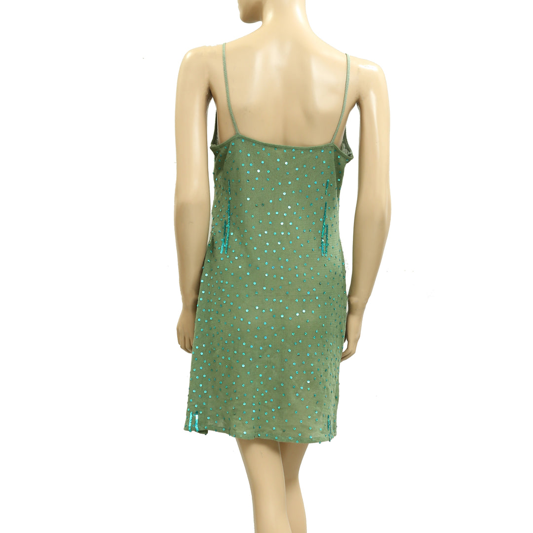 Free People Sequin Embellished Slip Mini Dress