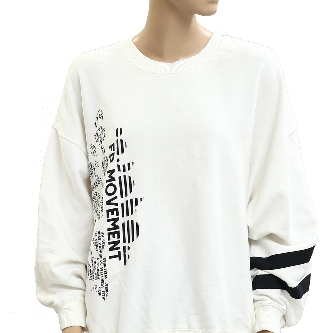 Free People FP Movement All Star Buti Logo Pullover Sweatshirt Top