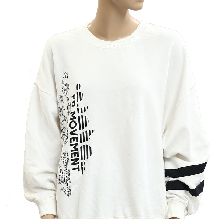 Free People FP Movement All Star Buti Logo Pullover Sweatshirt Top