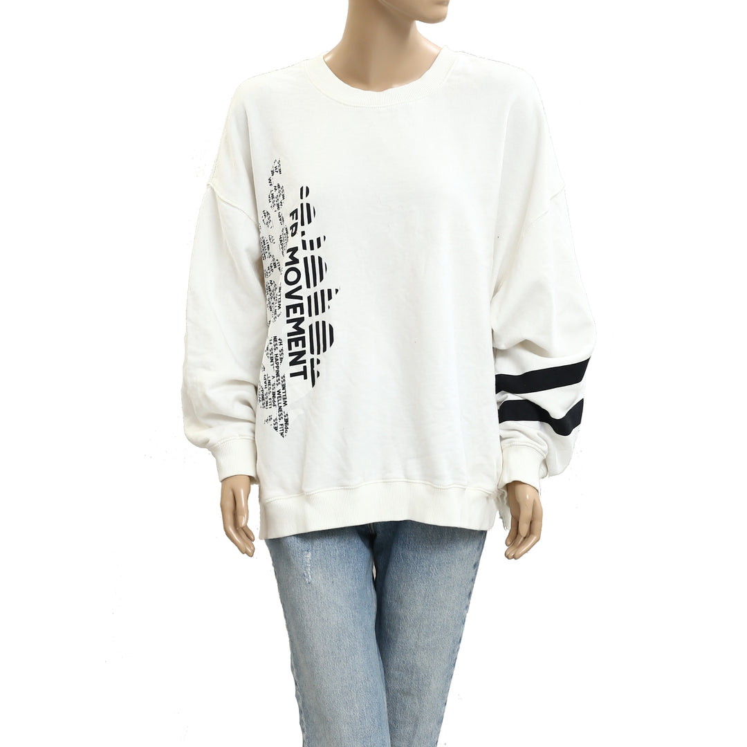 Free People FP Movement All Star Buti Logo Pullover Sweatshirt Top