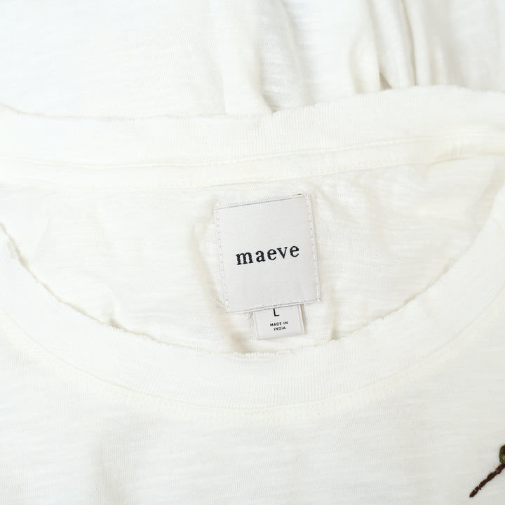 Maeve Anthropologie Embroidered Tee Blouse Top