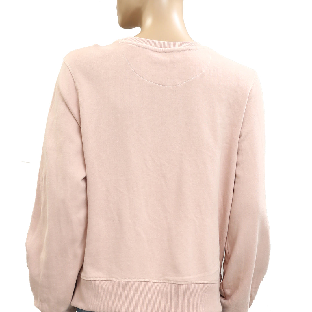 Anthropologie Beaded Bow Sweatshirt Top