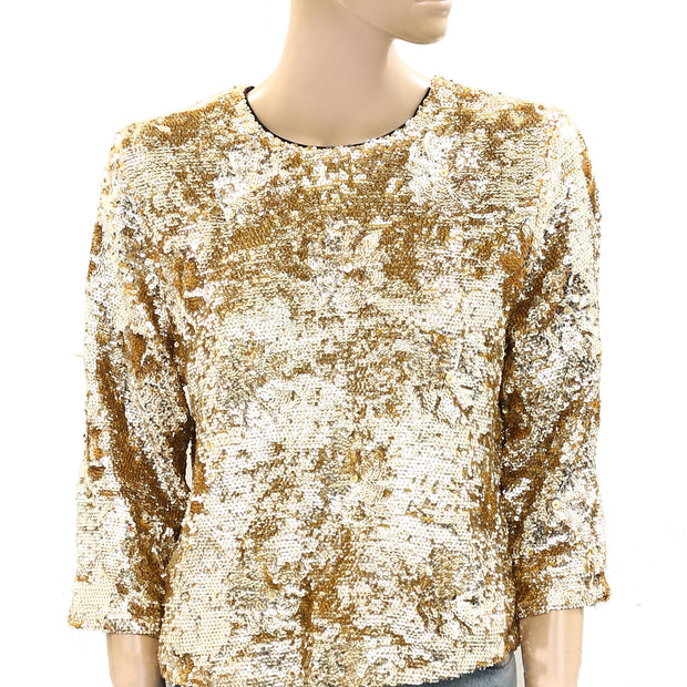 Frances Valentine Taylor Sequin Blouse Top