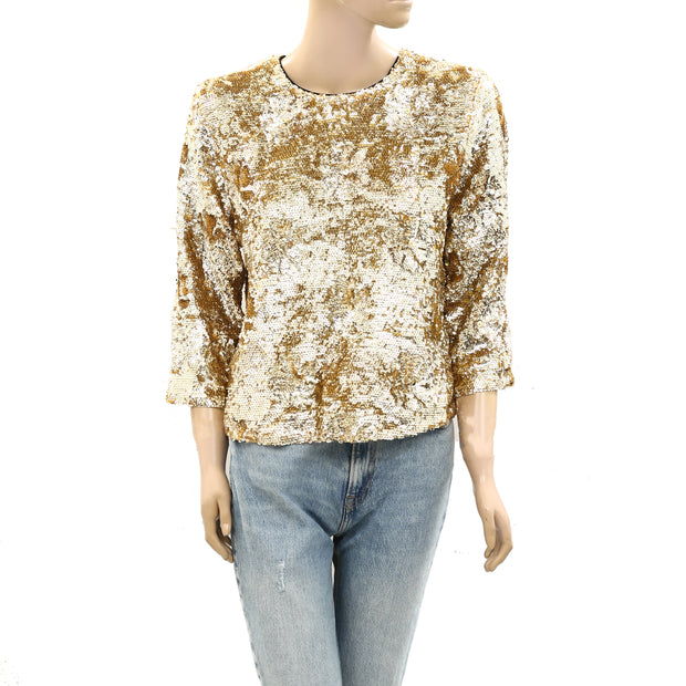 Frances Valentine Taylor Sequin Blouse Top