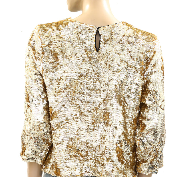 Frances Valentine Taylor Sequin Blouse Top