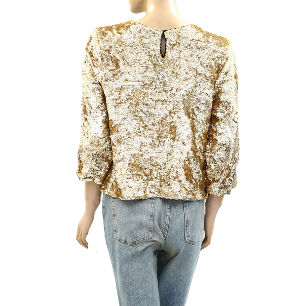 Frances Valentine Taylor Sequin Blouse Top