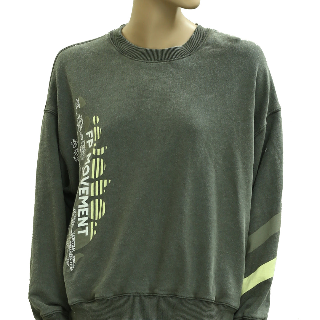 Free People FP Movement All Star Buti Logo Pullover Sweatshirt Top
